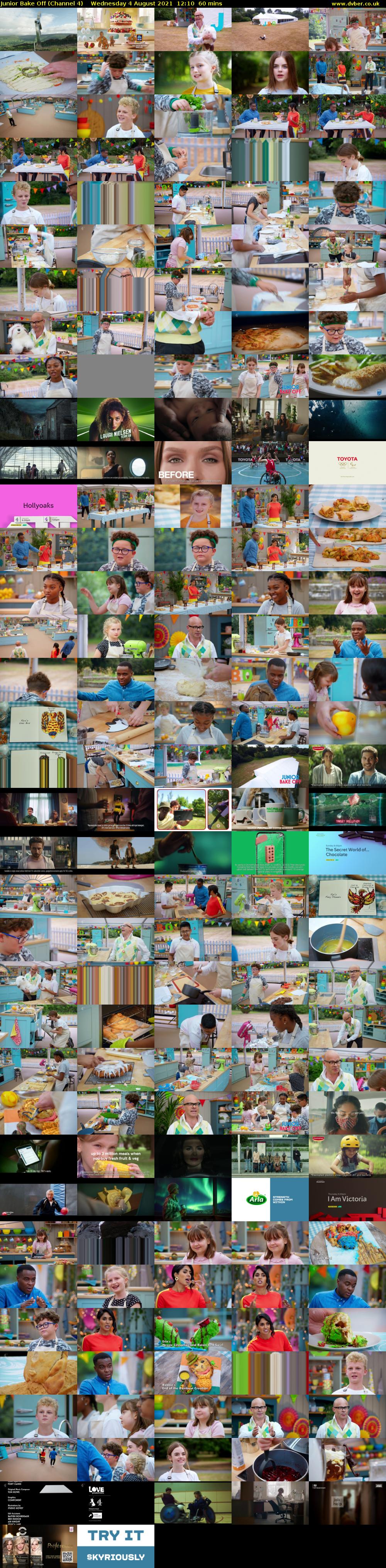 Junior Bake Off (Channel 4) Wednesday 4 August 2021 12:10 - 13:10