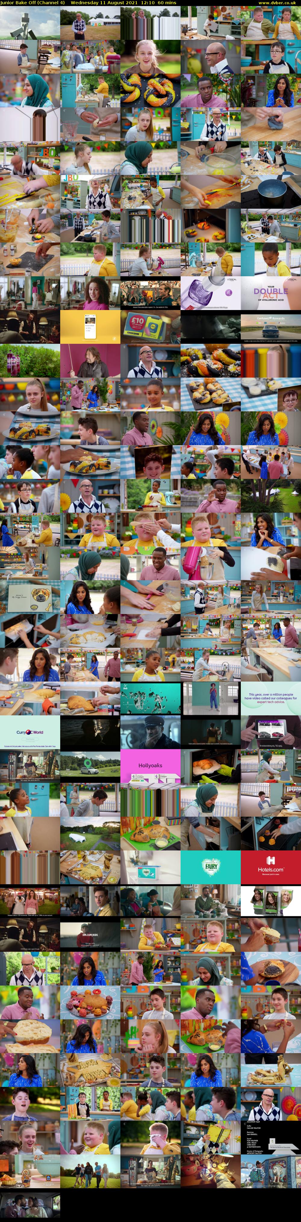 Junior Bake Off (Channel 4) Wednesday 11 August 2021 12:10 - 13:10