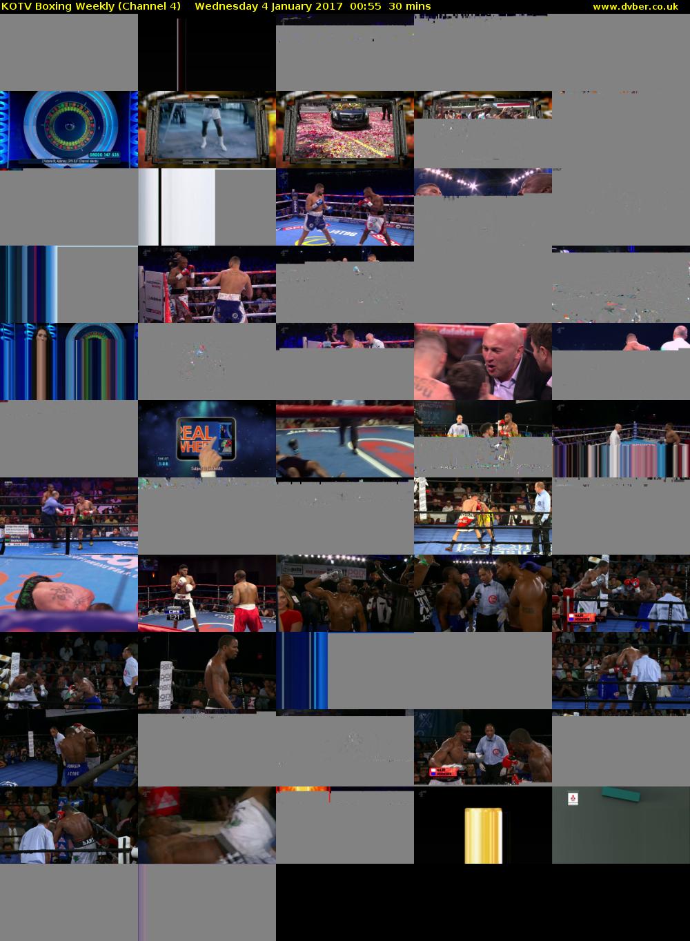 KOTV Boxing Weekly (Channel 4) Wednesday 4 January 2017 00:55 - 01:25