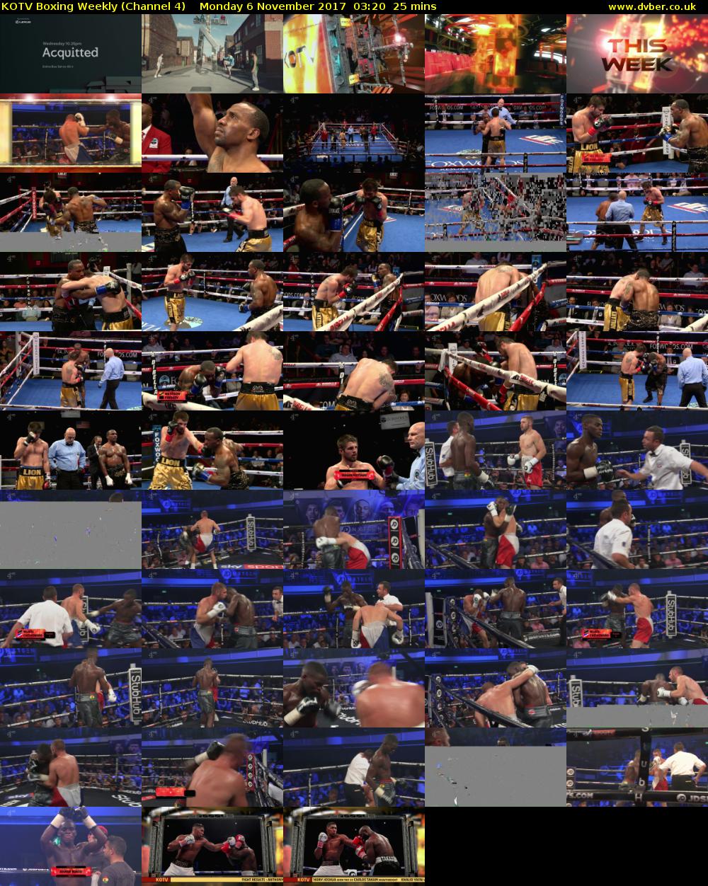 KOTV Boxing Weekly (Channel 4) Monday 6 November 2017 03:20 - 03:45