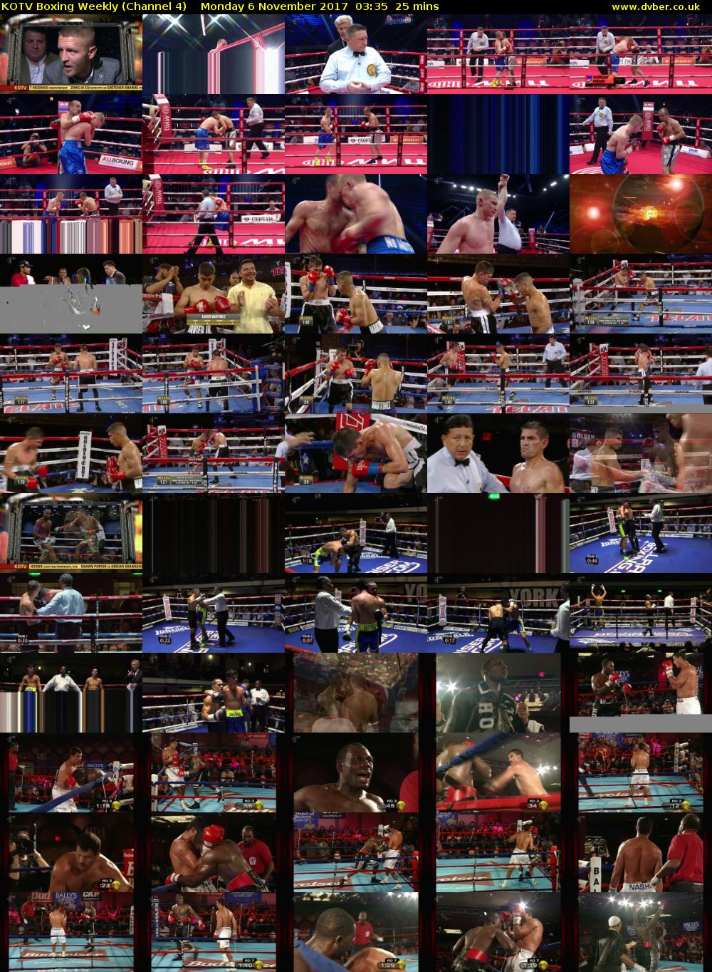 KOTV Boxing Weekly (Channel 4) Monday 6 November 2017 03:35 - 04:00