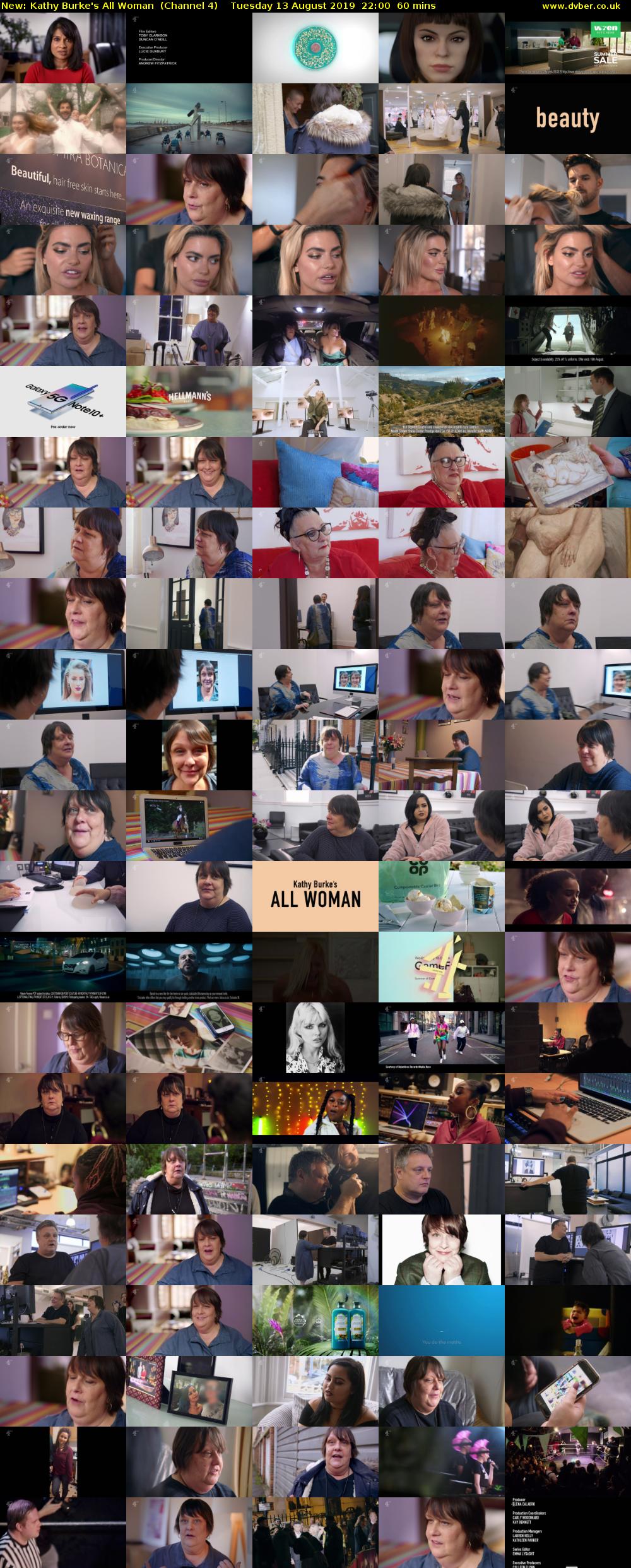 Kathy Burke's All Woman (Channel 4) Tuesday 13 August 2019 22:00 - 23:00