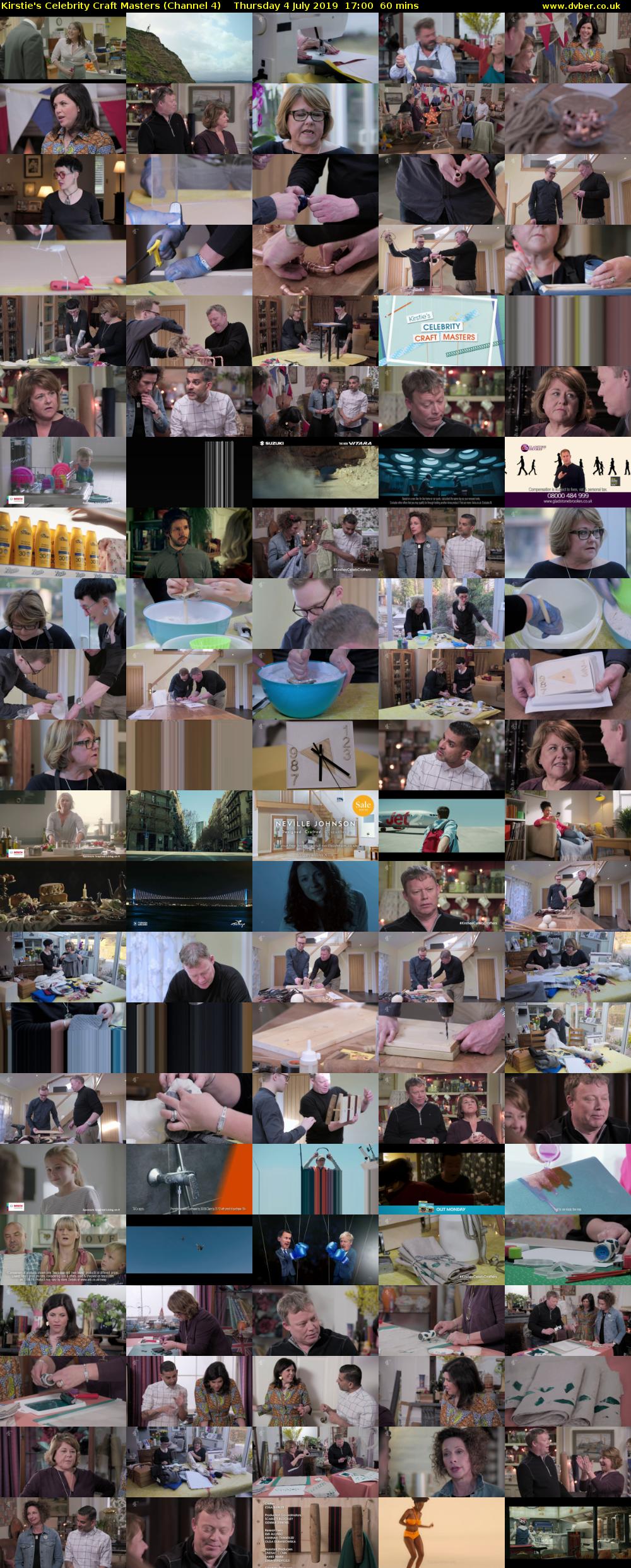 Kirstie's Celebrity Craft Masters (Channel 4) Thursday 4 July 2019 17:00 - 18:00