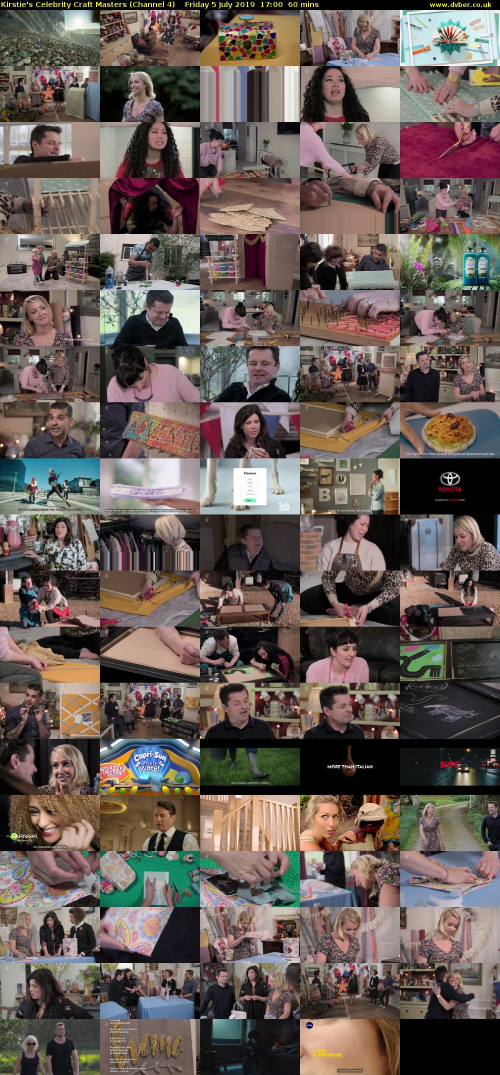 Kirstie's Celebrity Craft Masters (Channel 4) Friday 5 July 2019 17:00 - 18:00