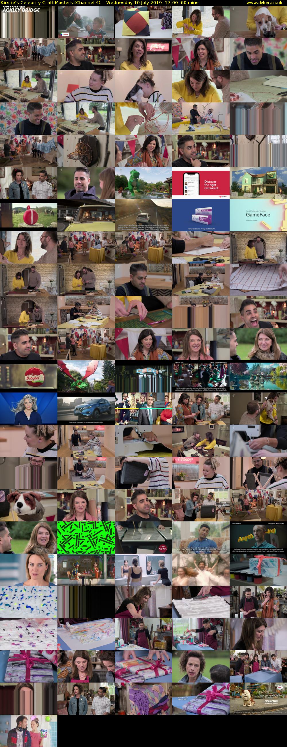 Kirstie's Celebrity Craft Masters (Channel 4) Wednesday 10 July 2019 17:00 - 18:00