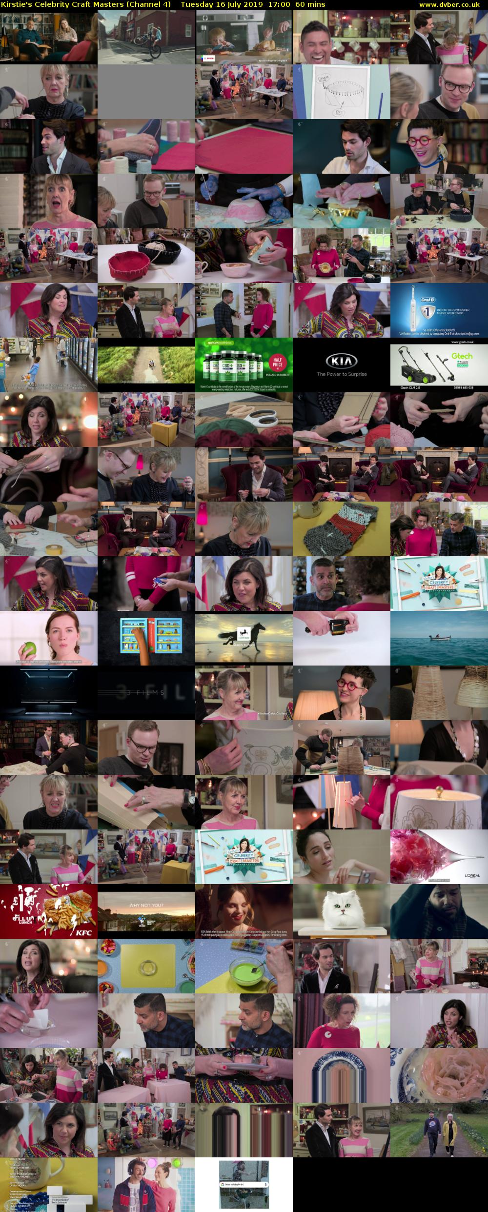 Kirstie's Celebrity Craft Masters (Channel 4) Tuesday 16 July 2019 17:00 - 18:00