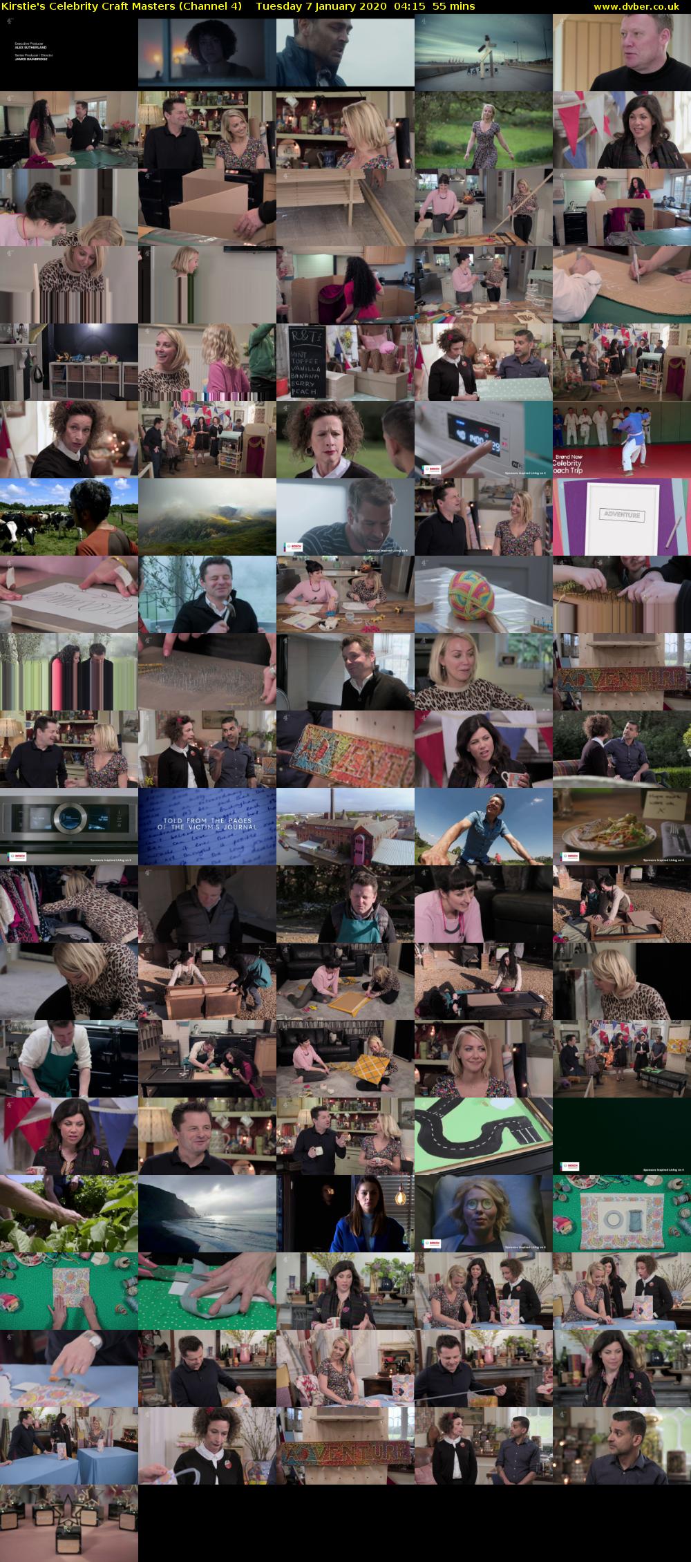 Kirstie's Celebrity Craft Masters (Channel 4) Tuesday 7 January 2020 04:15 - 05:10