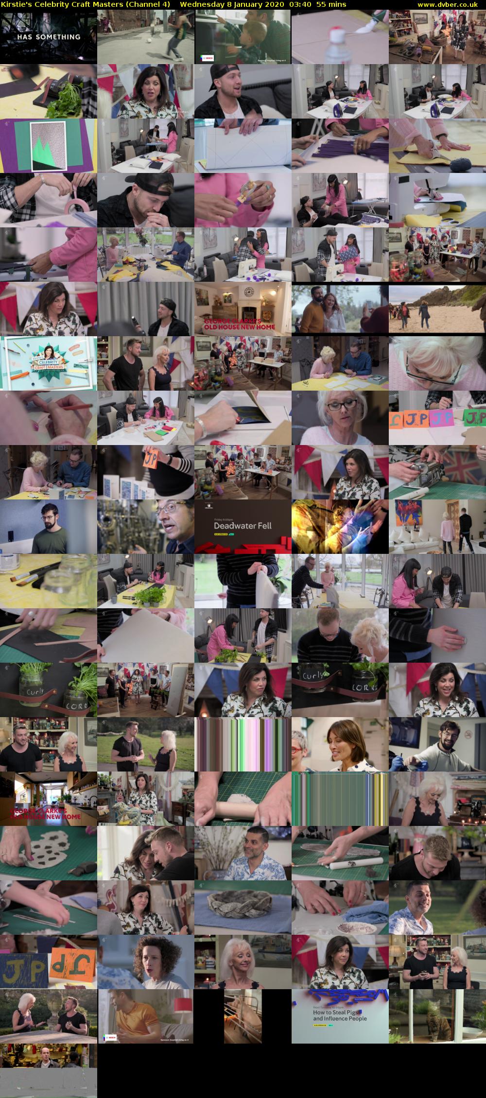 Kirstie's Celebrity Craft Masters (Channel 4) Wednesday 8 January 2020 03:40 - 04:35
