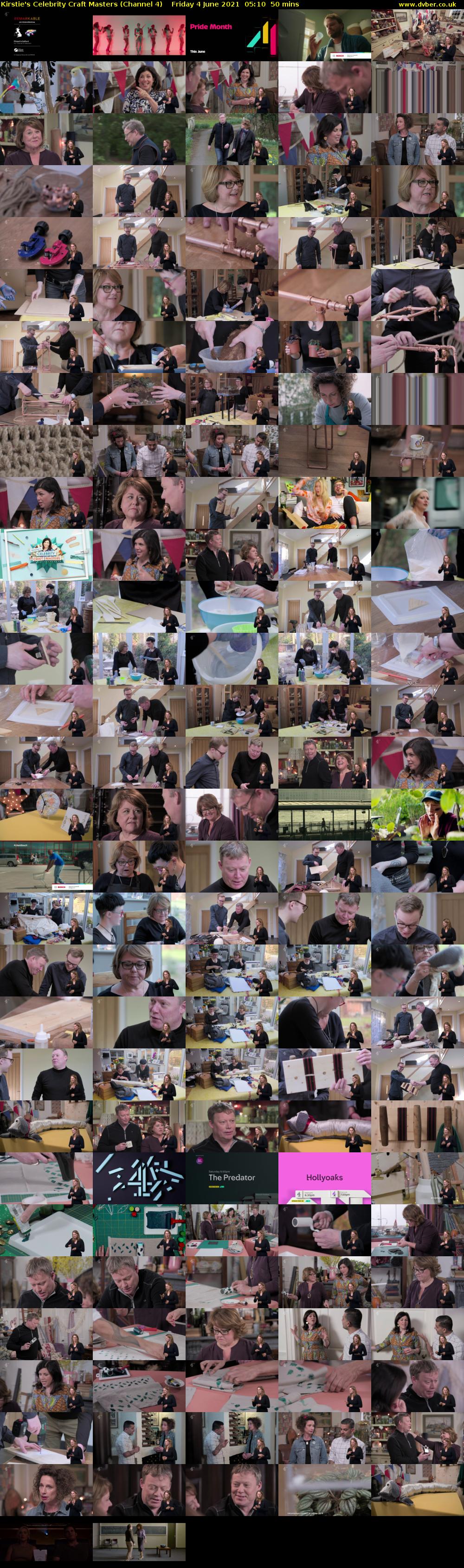 Kirstie's Celebrity Craft Masters (Channel 4) Friday 4 June 2021 05:10 - 06:00