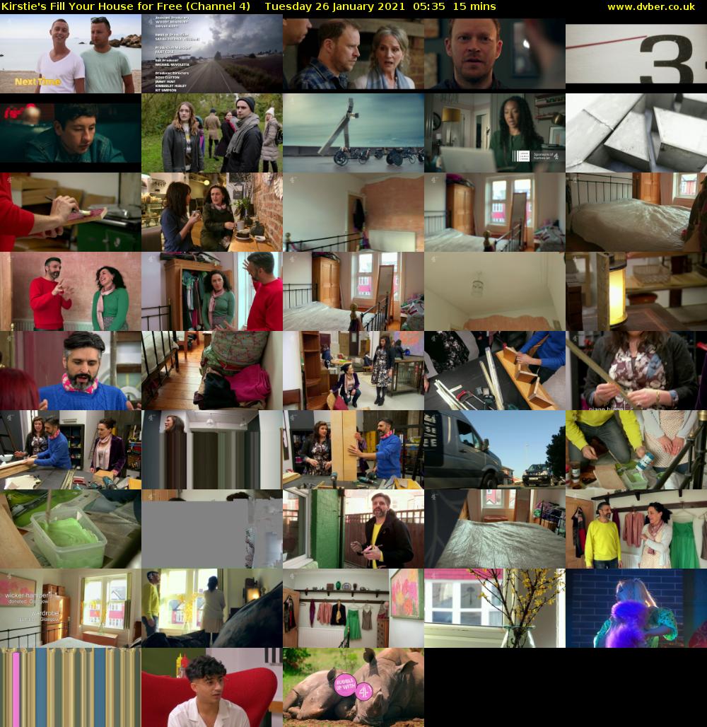 Kirstie's Fill Your House for Free (Channel 4) Tuesday 26 January 2021 05:35 - 05:50