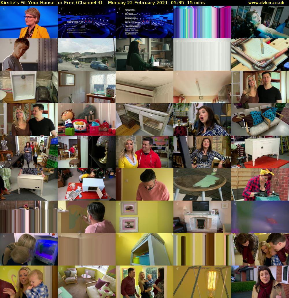 Kirstie's Fill Your House for Free (Channel 4) Monday 22 February 2021 05:35 - 05:50