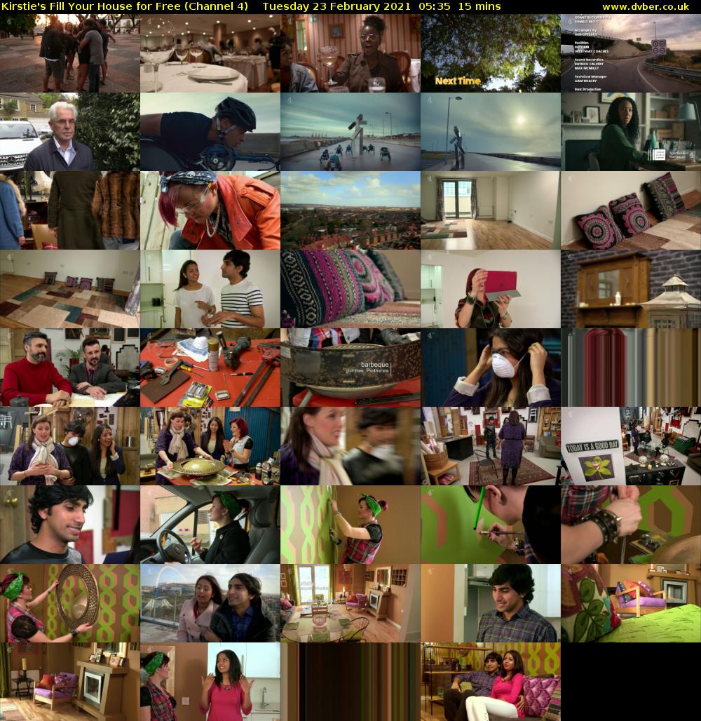 Kirstie's Fill Your House for Free (Channel 4) Tuesday 23 February 2021 05:35 - 05:50