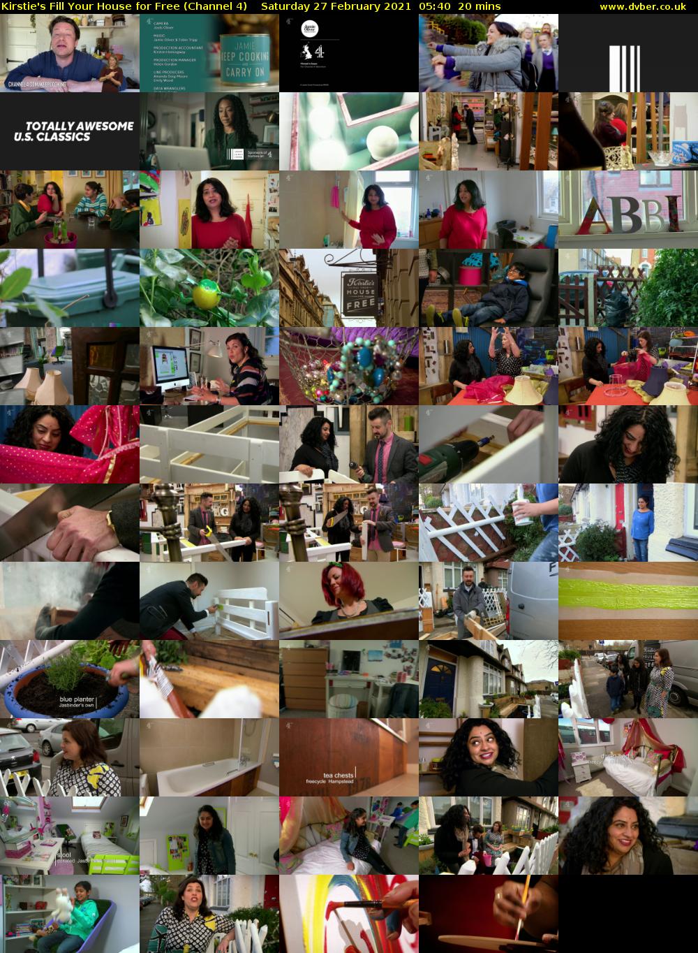 Kirstie's Fill Your House for Free (Channel 4) Saturday 27 February 2021 05:40 - 06:00