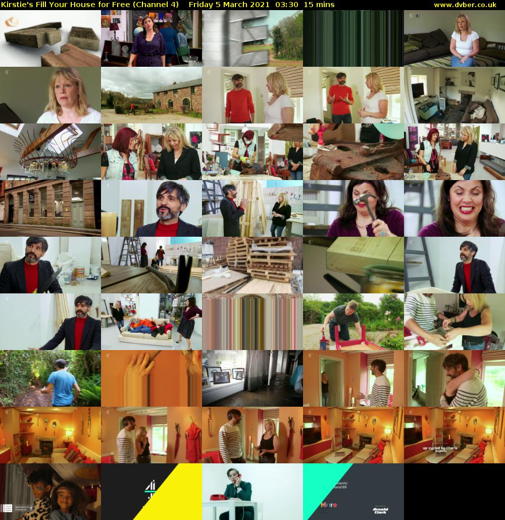 Kirstie's Fill Your House for Free (Channel 4) Friday 5 March 2021 03:30 - 03:45