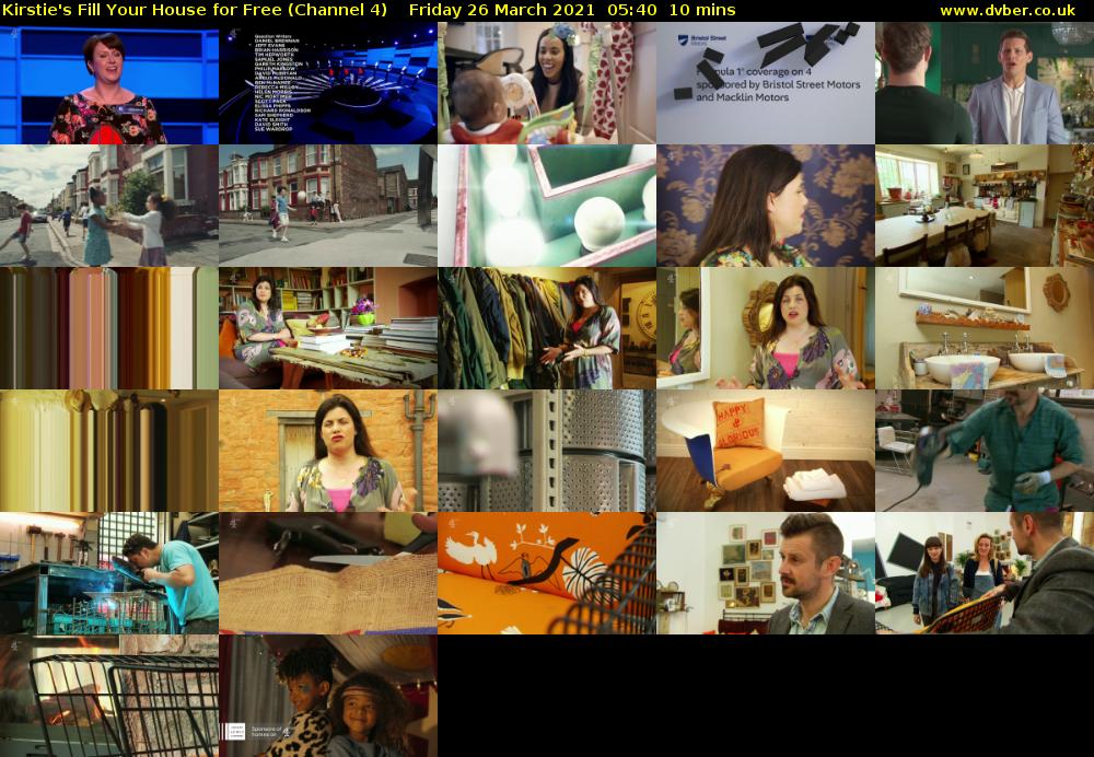 Kirstie's Fill Your House for Free (Channel 4) Friday 26 March 2021 05:40 - 05:50