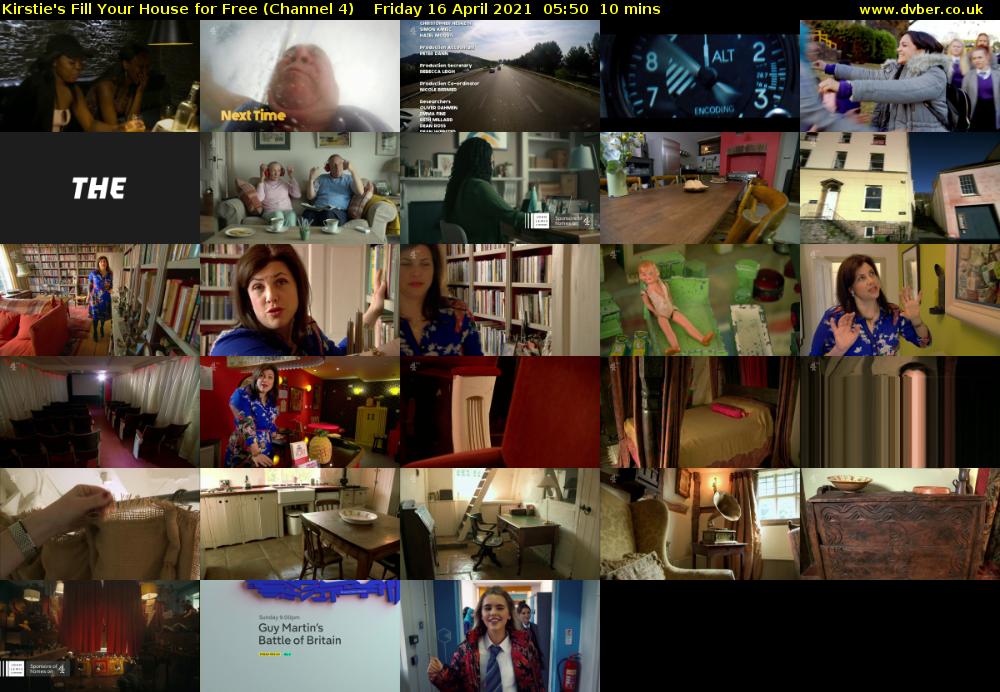 Kirstie's Fill Your House for Free (Channel 4) Friday 16 April 2021 05:50 - 06:00