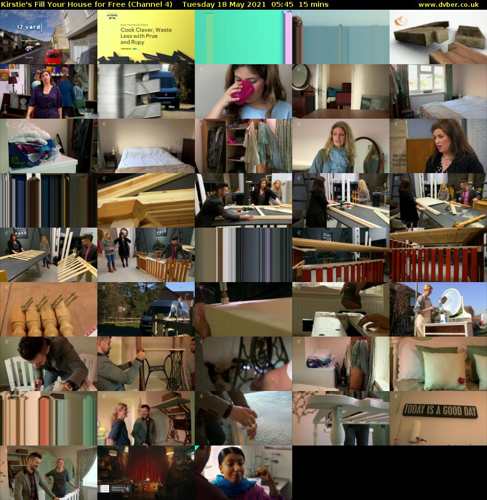 Kirstie's Fill Your House for Free (Channel 4) Tuesday 18 May 2021 05:45 - 06:00