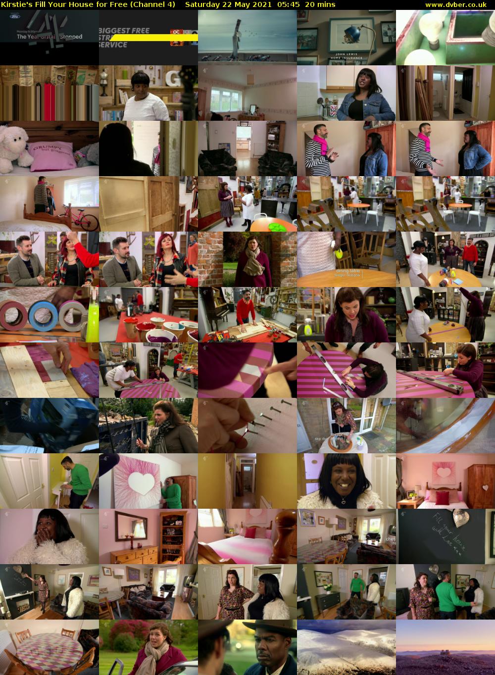 Kirstie's Fill Your House for Free (Channel 4) Saturday 22 May 2021 05:45 - 06:05