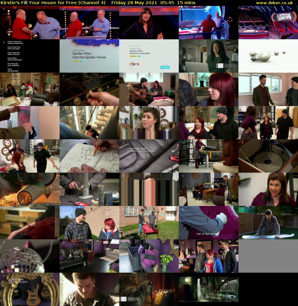 Kirstie's Fill Your House for Free (Channel 4) Friday 28 May 2021 05:45 - 06:00