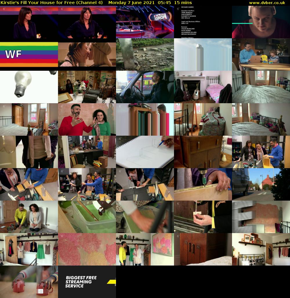 Kirstie's Fill Your House for Free (Channel 4) Monday 7 June 2021 05:45 - 06:00