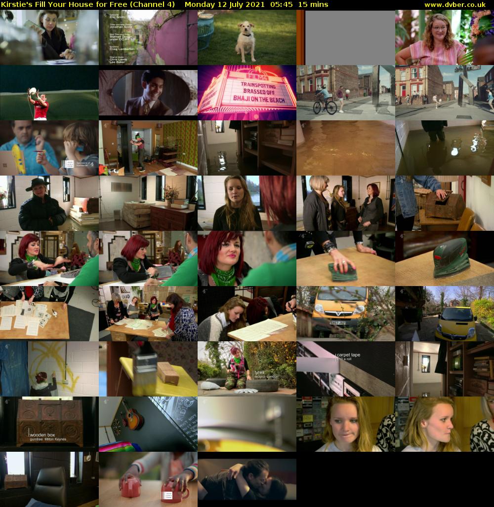 Kirstie's Fill Your House for Free (Channel 4) Monday 12 July 2021 05:45 - 06:00