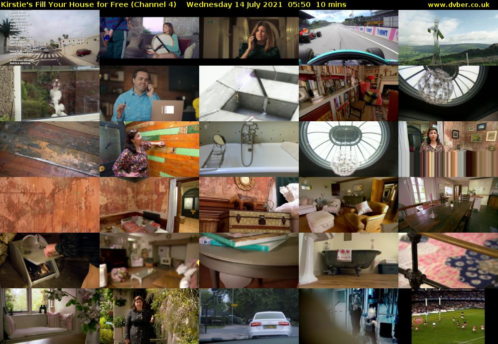 Kirstie's Fill Your House for Free (Channel 4) Wednesday 14 July 2021 05:50 - 06:00