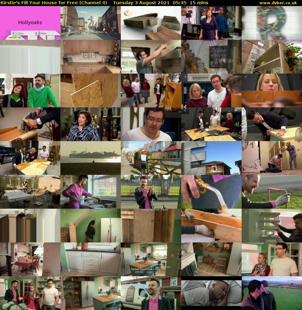 Kirstie's Fill Your House for Free (Channel 4) Tuesday 3 August 2021 05:45 - 06:00