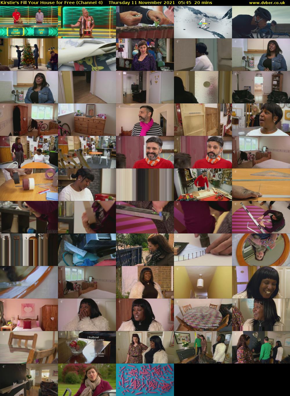 Kirstie's Fill Your House for Free (Channel 4) Thursday 11 November 2021 05:45 - 06:05