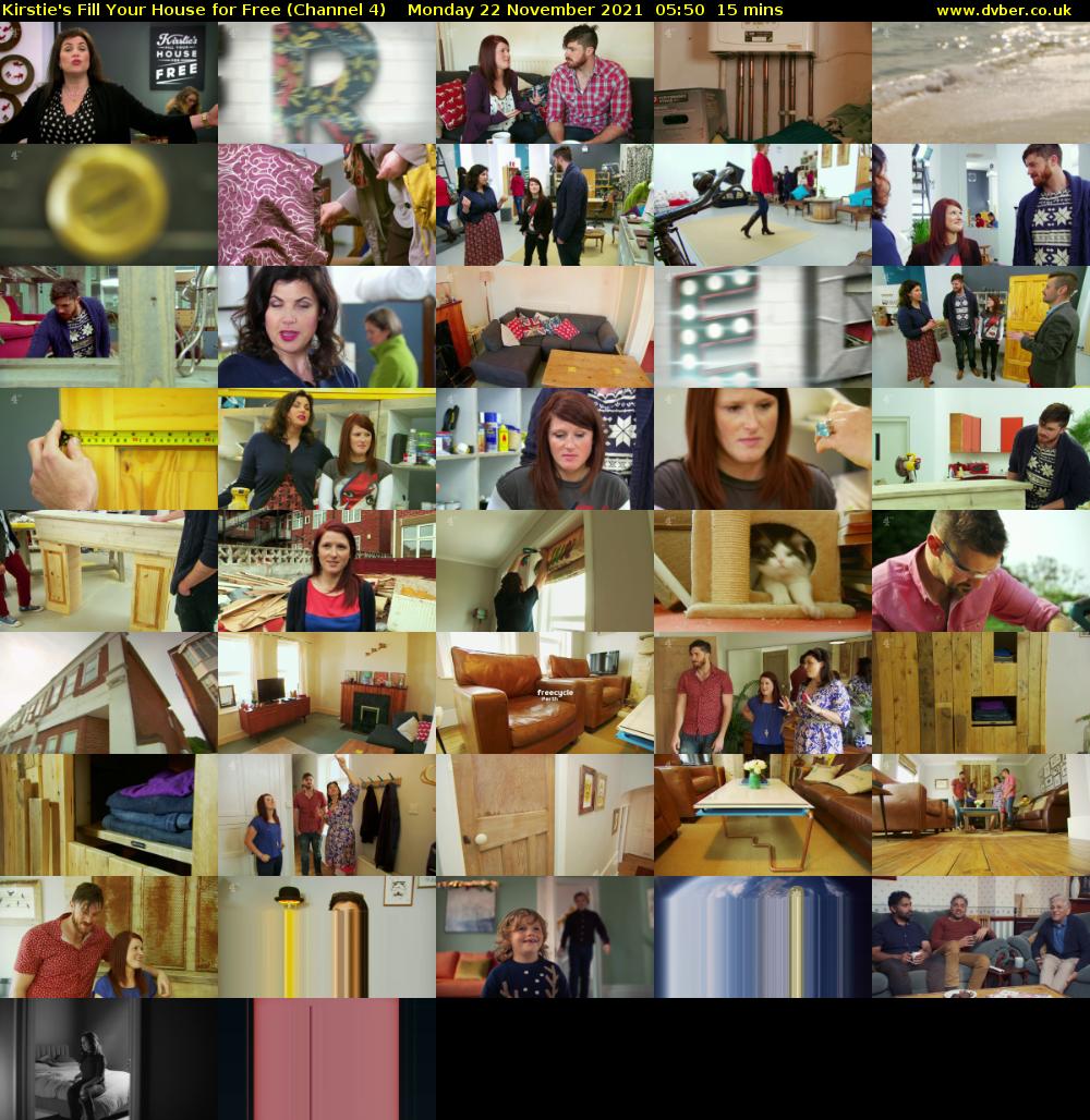 Kirstie's Fill Your House for Free (Channel 4) Monday 22 November 2021 05:50 - 06:05