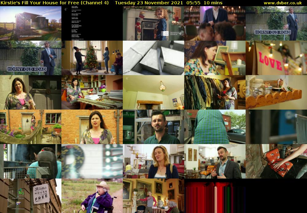 Kirstie's Fill Your House for Free (Channel 4) Tuesday 23 November 2021 05:55 - 06:05