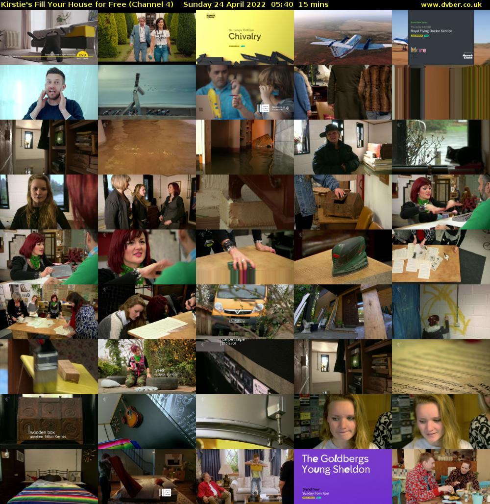 Kirstie's Fill Your House for Free (Channel 4) Sunday 24 April 2022 05:40 - 05:55