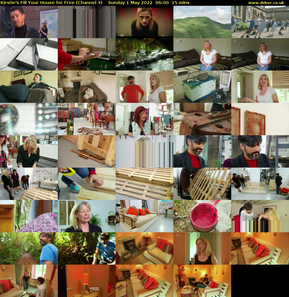 Kirstie's Fill Your House for Free (Channel 4) Sunday 1 May 2022 06:00 - 06:15
