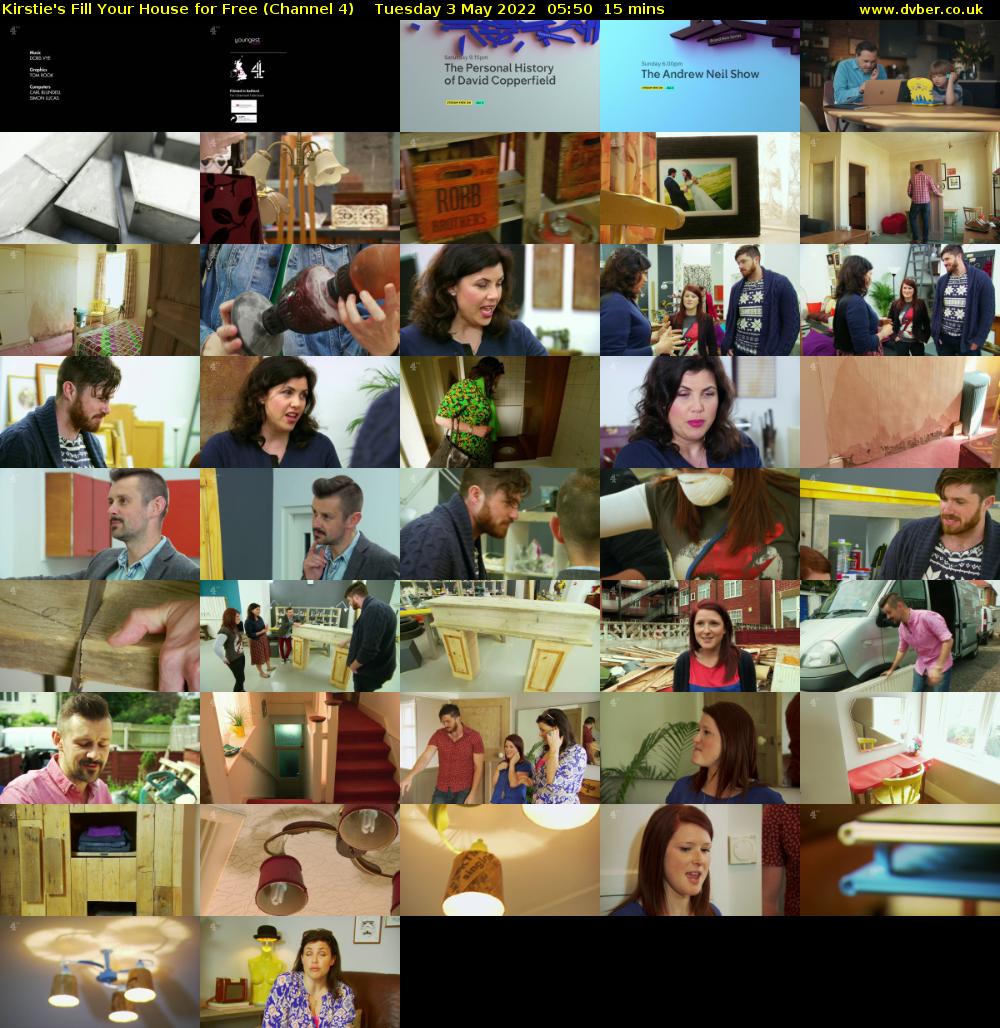 Kirstie's Fill Your House for Free (Channel 4) Tuesday 3 May 2022 05:50 - 06:05