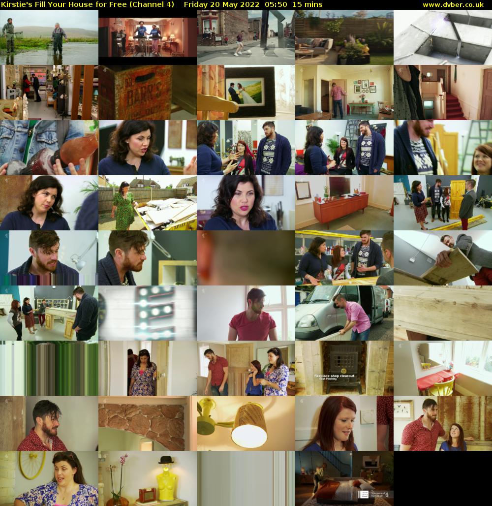Kirstie's Fill Your House for Free (Channel 4) Friday 20 May 2022 05:50 - 06:05