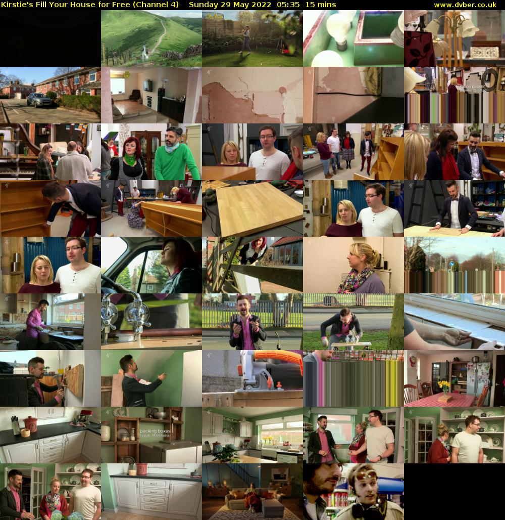 Kirstie's Fill Your House for Free (Channel 4) Sunday 29 May 2022 05:35 - 05:50