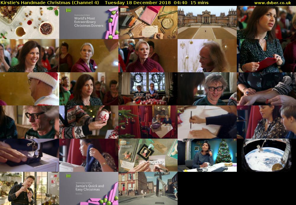 Kirstie's Handmade Christmas (Channel 4) Tuesday 18 December 2018 04:40 - 04:55