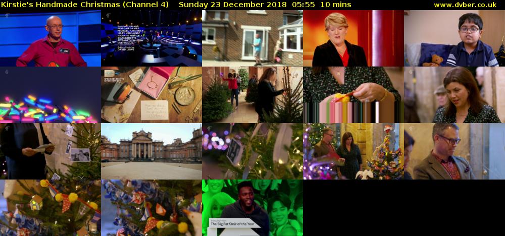 Kirstie's Handmade Christmas (Channel 4) Sunday 23 December 2018 05:55 - 06:05