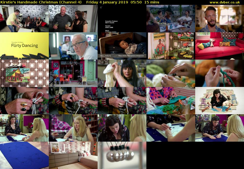 Kirstie's Handmade Christmas (Channel 4) Friday 4 January 2019 05:50 - 06:05