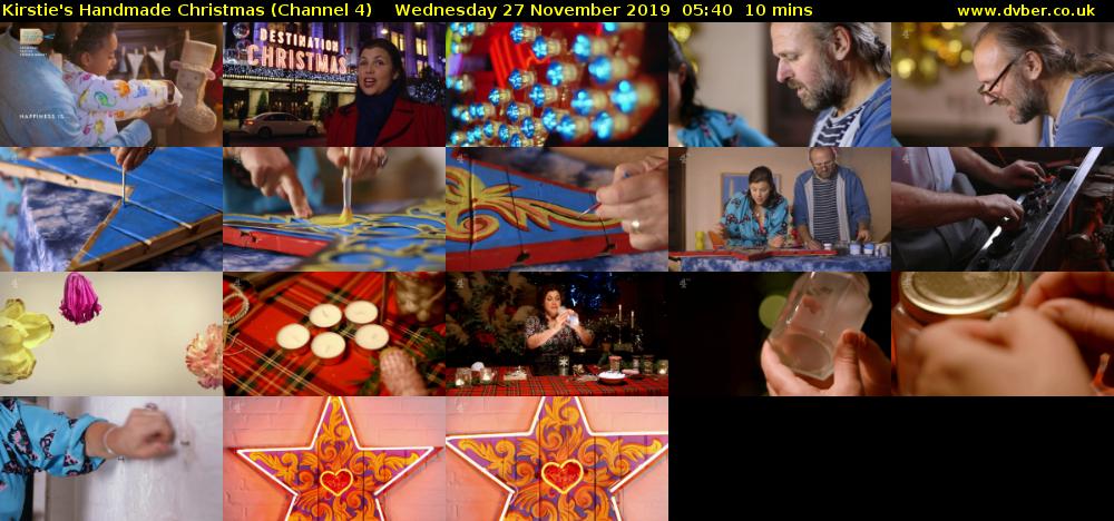 Kirstie's Handmade Christmas (Channel 4) Wednesday 27 November 2019 05:40 - 05:50