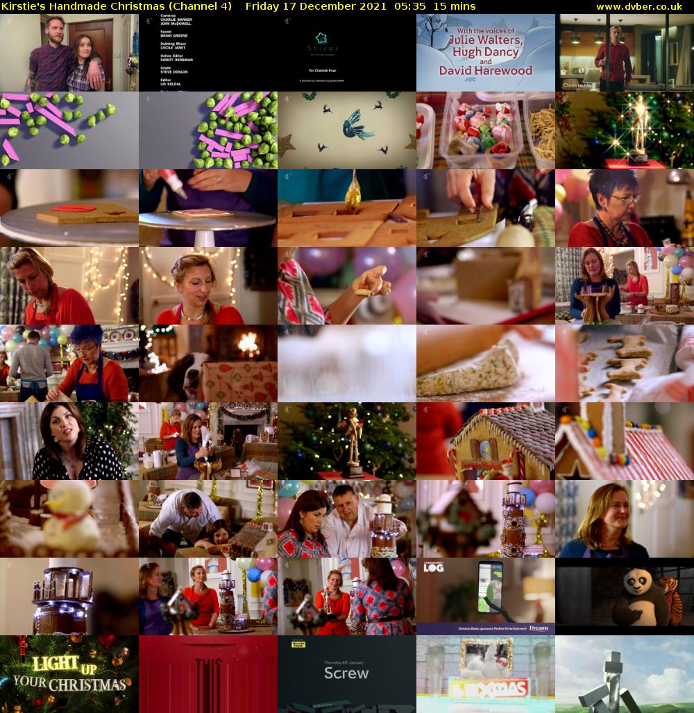 Kirstie's Handmade Christmas (Channel 4) Friday 17 December 2021 05:35 - 05:50