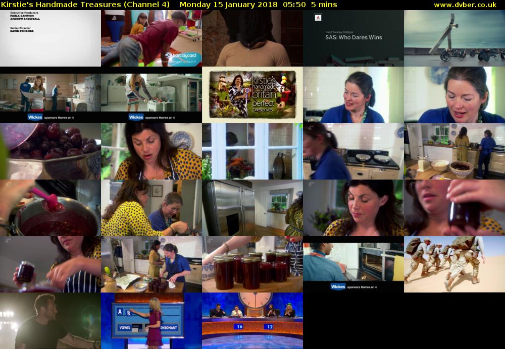 Kirstie's Handmade Treasures (Channel 4) Monday 15 January 2018 05:50 - 05:55