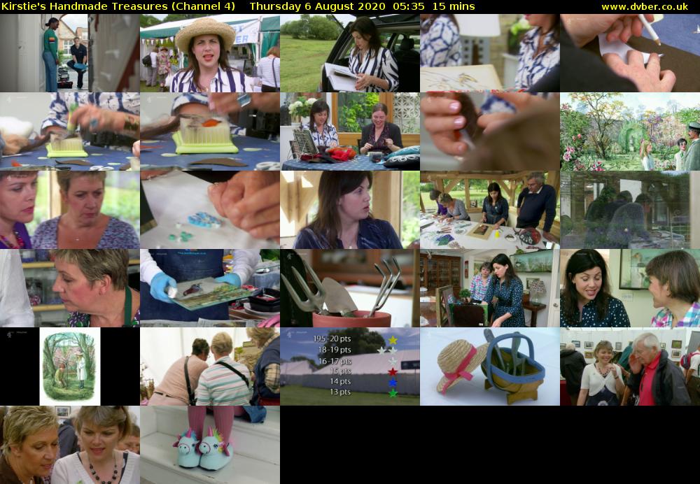 Kirstie's Handmade Treasures (Channel 4) Thursday 6 August 2020 05:35 - 05:50