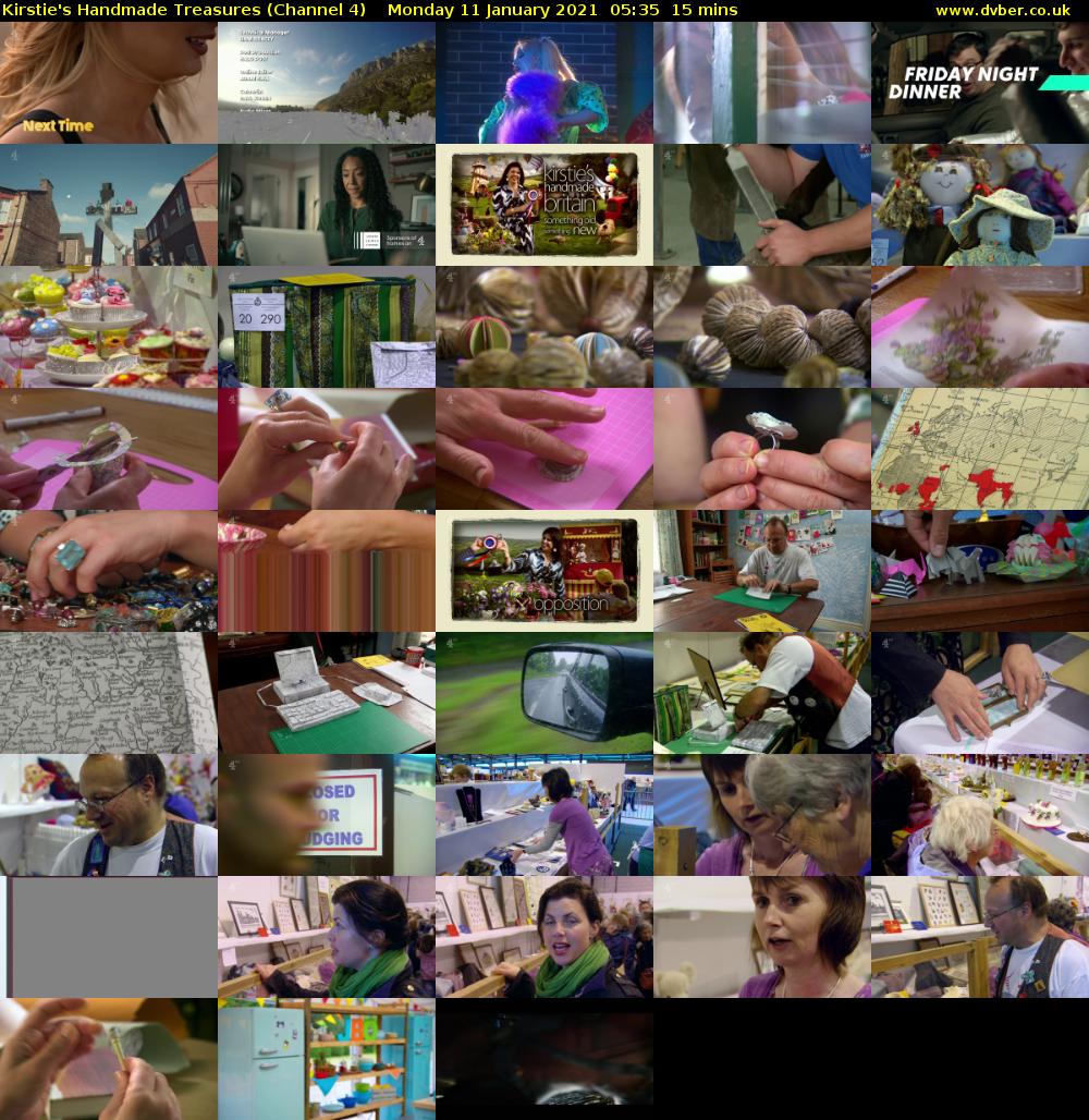 Kirstie's Handmade Treasures (Channel 4) Monday 11 January 2021 05:35 - 05:50