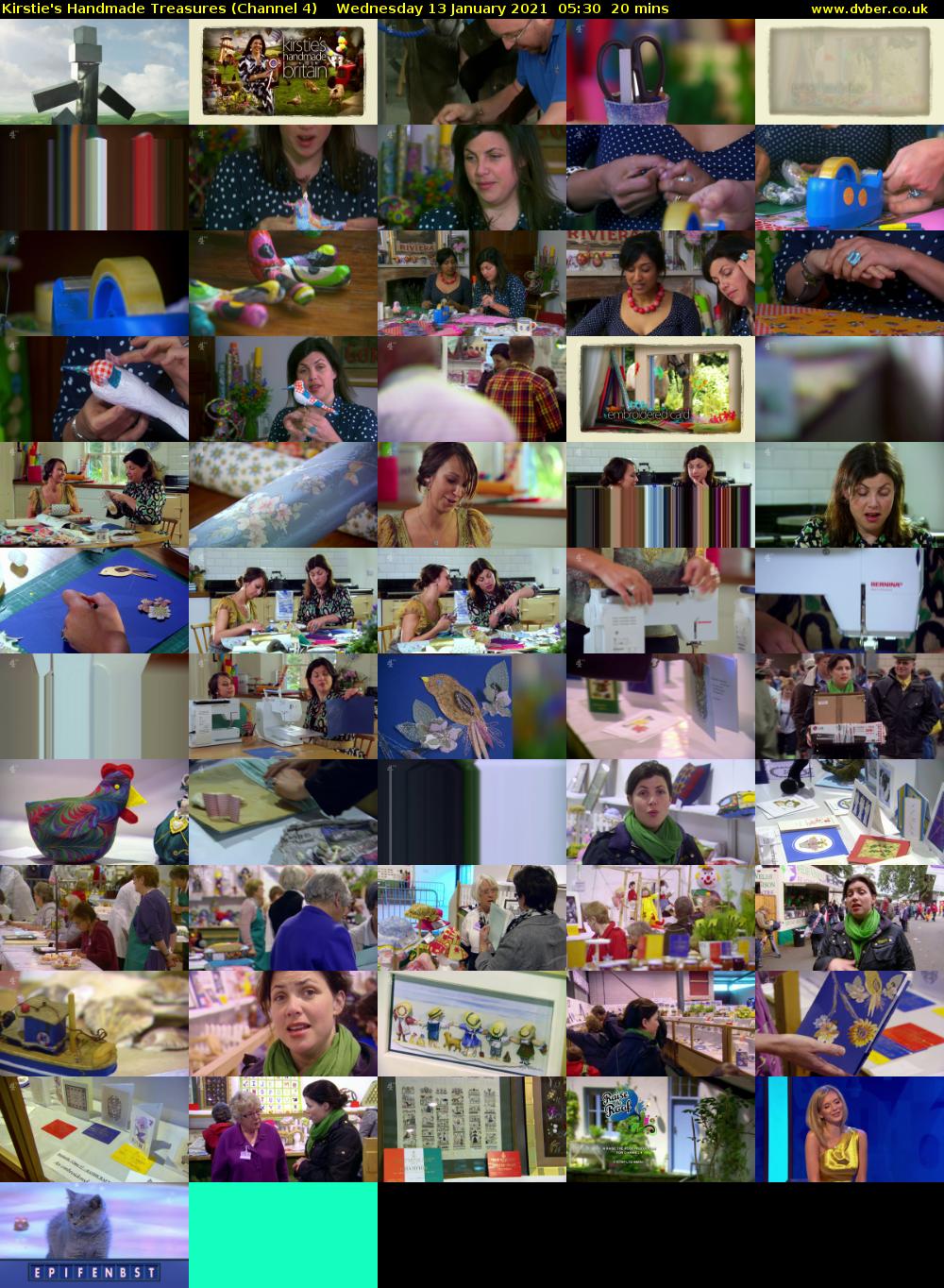 Kirstie's Handmade Treasures (Channel 4) Wednesday 13 January 2021 05:30 - 05:50