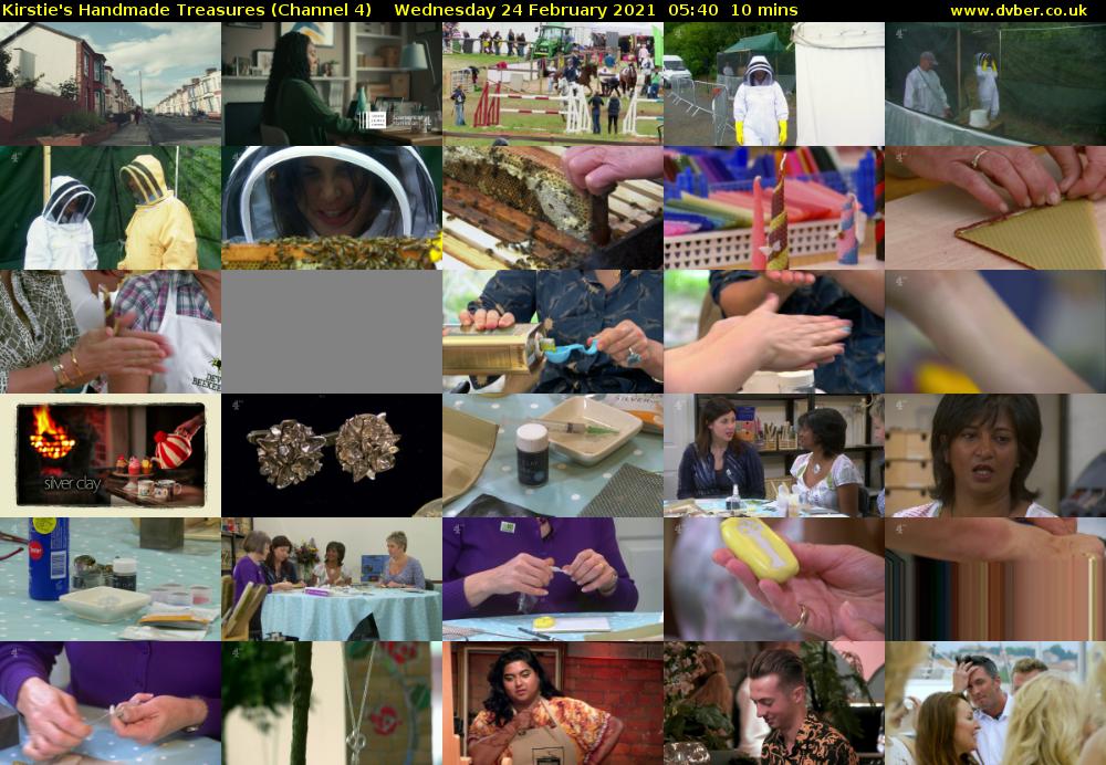 Kirstie's Handmade Treasures (Channel 4) Wednesday 24 February 2021 05:40 - 05:50