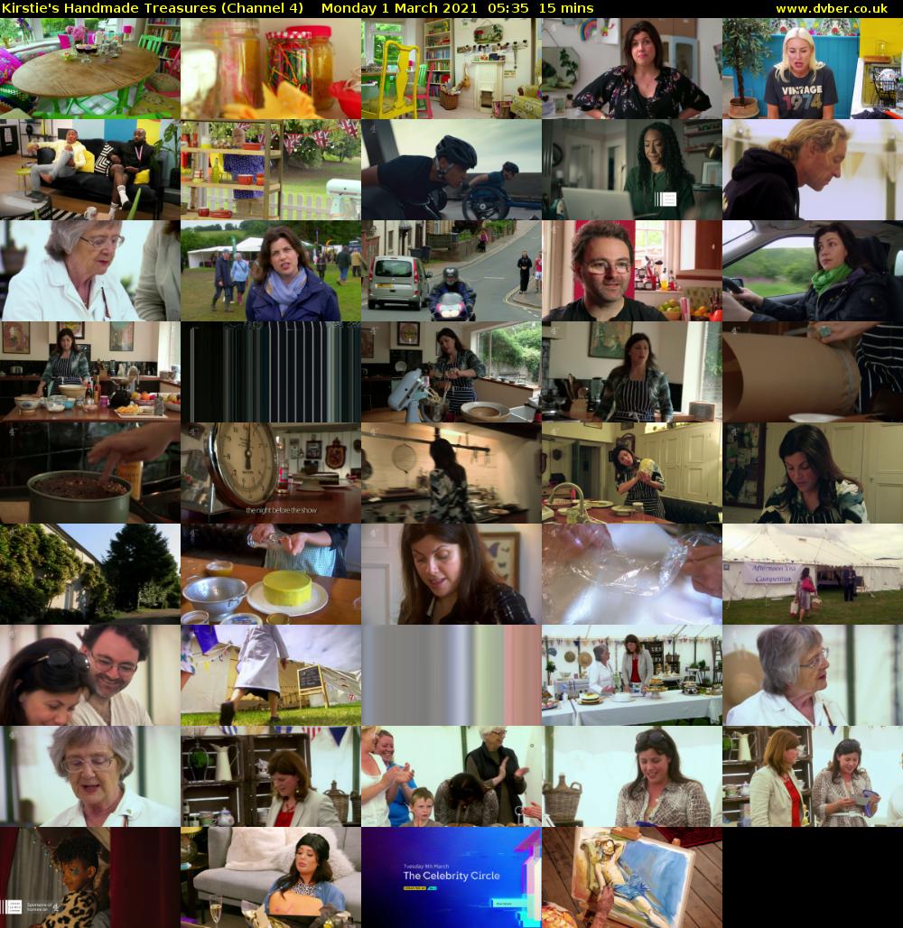 Kirstie's Handmade Treasures (Channel 4) Monday 1 March 2021 05:35 - 05:50