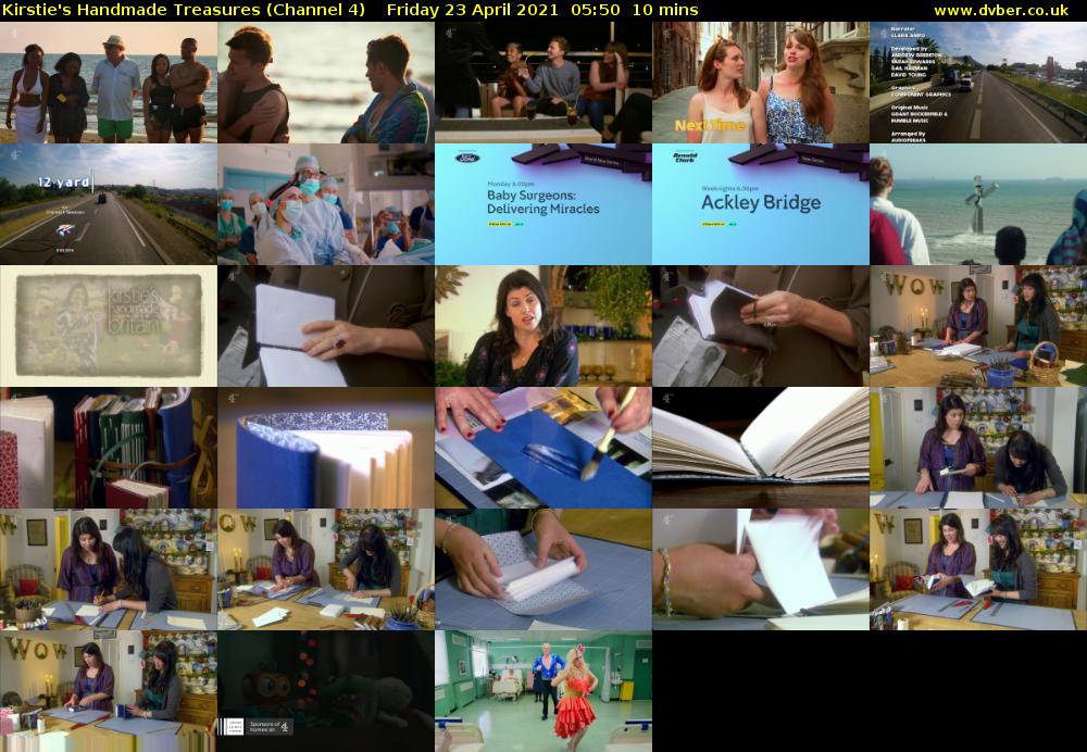 Kirstie's Handmade Treasures (Channel 4) Friday 23 April 2021 05:50 - 06:00