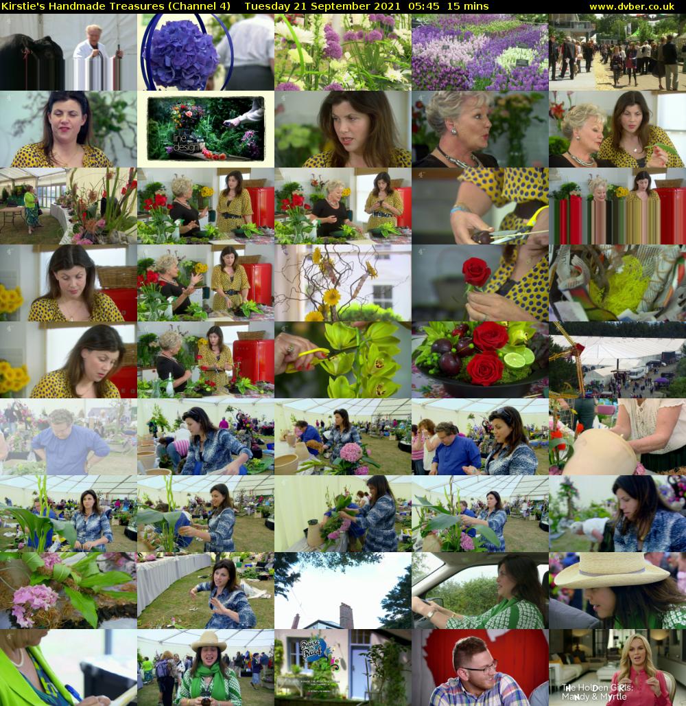 Kirstie's Handmade Treasures (Channel 4) Tuesday 21 September 2021 05:45 - 06:00