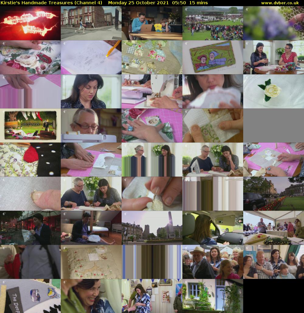 Kirstie's Handmade Treasures (Channel 4) Monday 25 October 2021 05:50 - 06:05