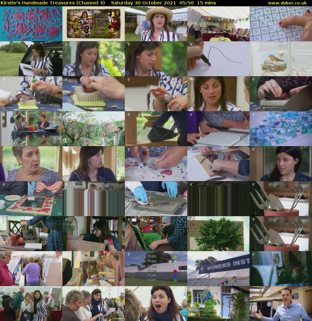 Kirstie's Handmade Treasures (Channel 4) Saturday 30 October 2021 05:50 - 06:05